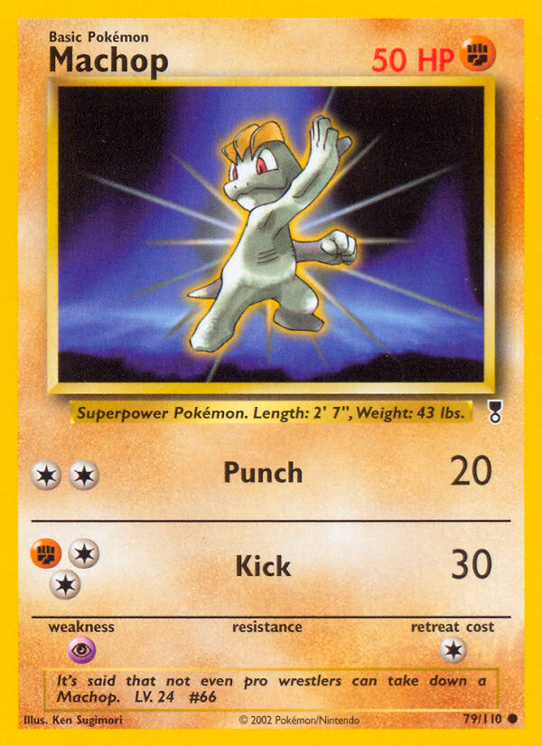 Machop Pokemon card (79/110, Legendary Collection)
