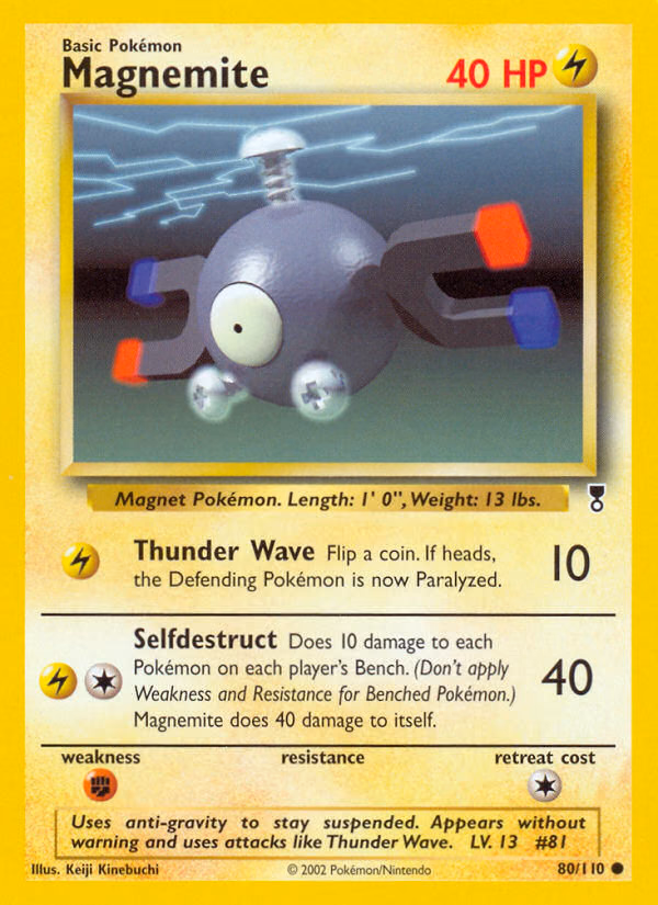 Magnemite Pokemon card (80/110, Legendary Collection)