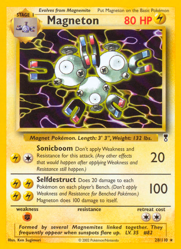 Magneton Pokemon card (28/110, Legendary Collection)