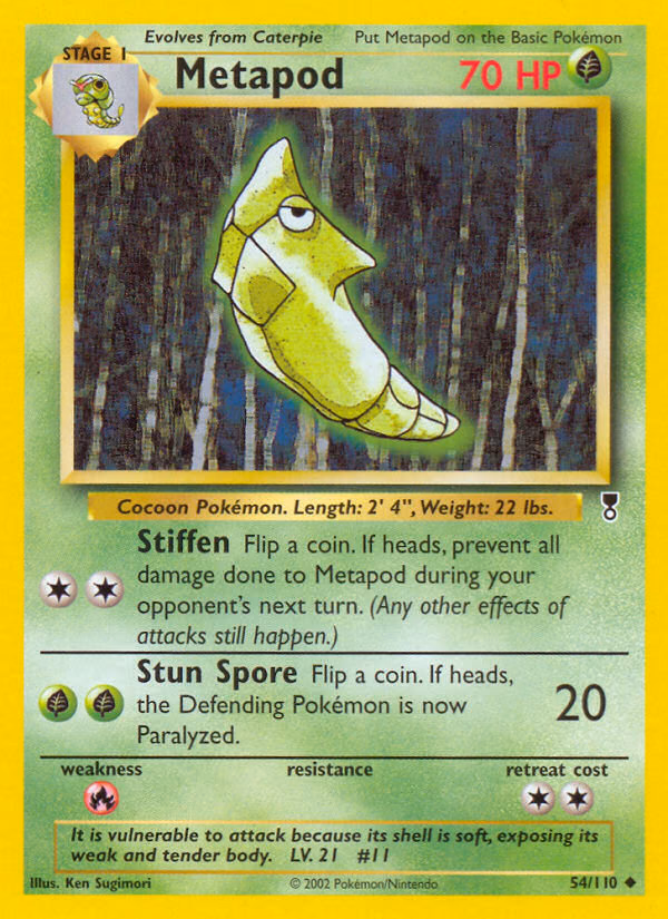 Metapod Pokemon card (54/110, Legendary Collection)