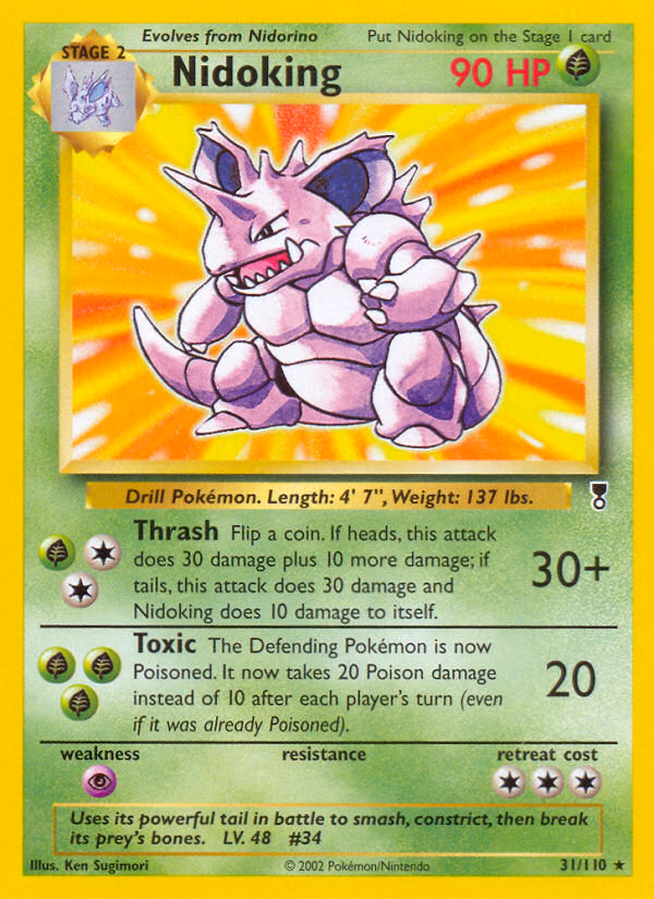 Nidoking Pokemon card (31/110, Legendary Collection)