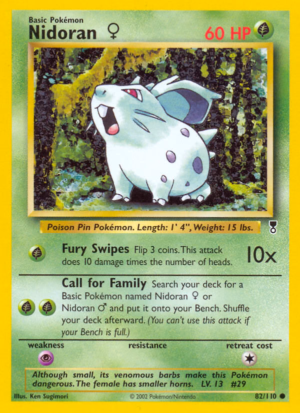 Nidoran ♀ Pokemon card (82/110, Legendary Collection)