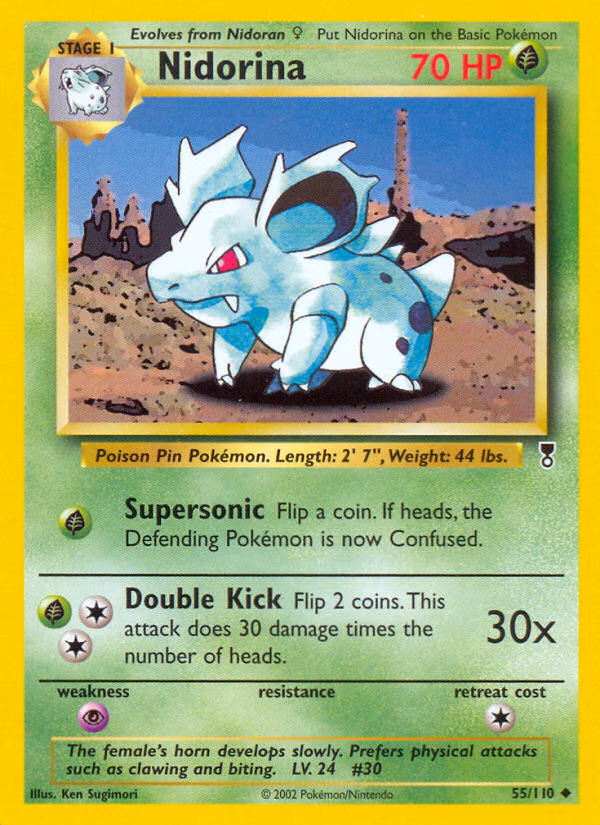 Nidorina Pokemon card (55/110, Legendary Collection)