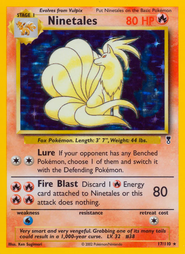 Ninetales Pokemon card (17/110, Legendary Collection)
