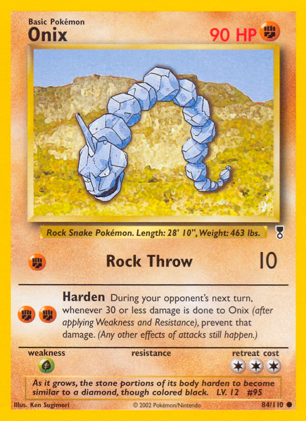 Onix Pokemon card (84/110, Legendary Collection)