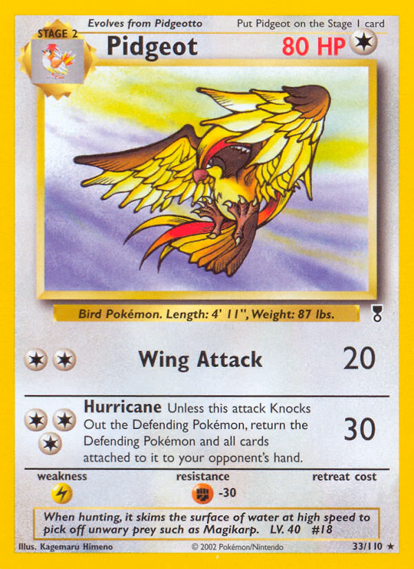 Pidgeot Pokemon card (33/110, Legendary Collection)