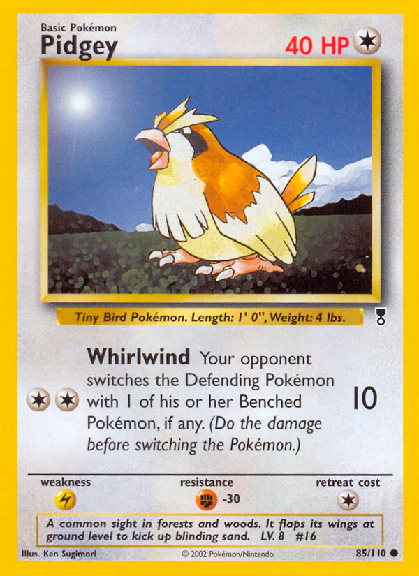 Pidgey Pokemon card (85/110, Legendary Collection)