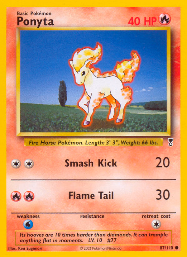 Ponyta Pokemon card (87/110, Legendary Collection)