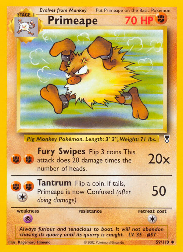 Primeape Pokemon card (59/110, Legendary Collection)