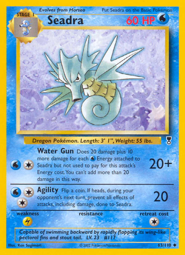 Seadra Pokemon card (63/110, Legendary Collection)