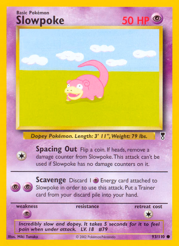 Slowpoke Pokemon card (93/110, Legendary Collection)