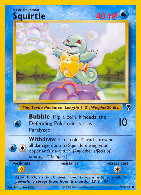 Squirtle Pokemon card (95/110, Legendary Collection)