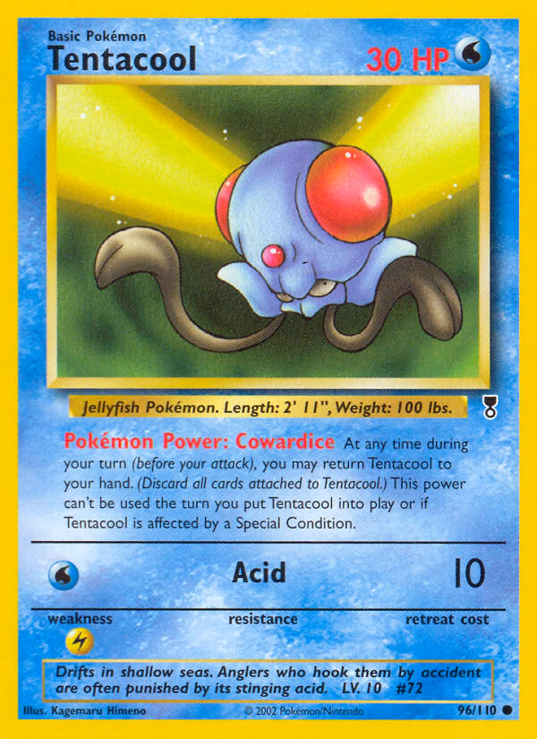 Tentacool Pokemon card (96/110, Legendary Collection)