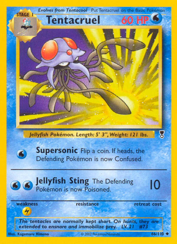 Tentacruel Pokemon card (66/110, Legendary Collection)