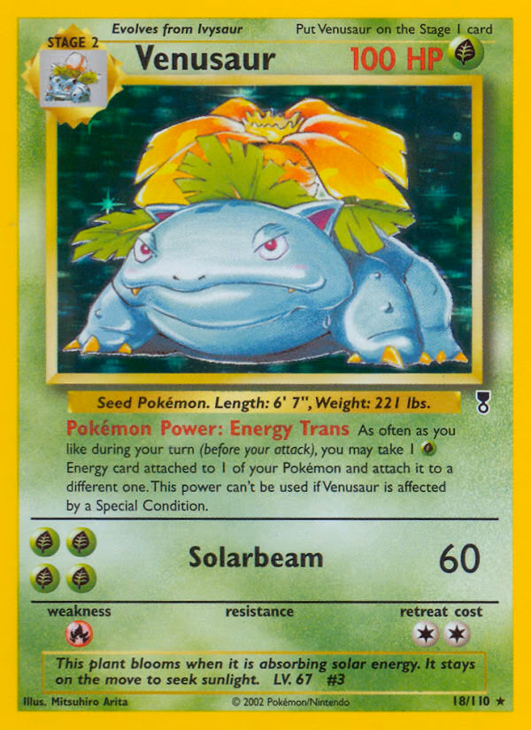 Venusaur Pokemon card (18/110, Legendary Collection)