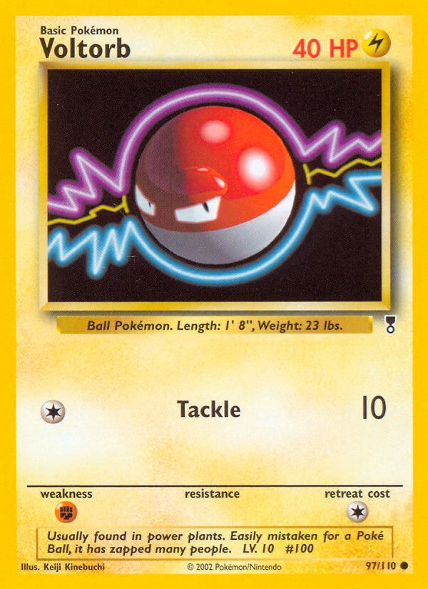 Voltorb Pokemon card (97/110, Legendary Collection)