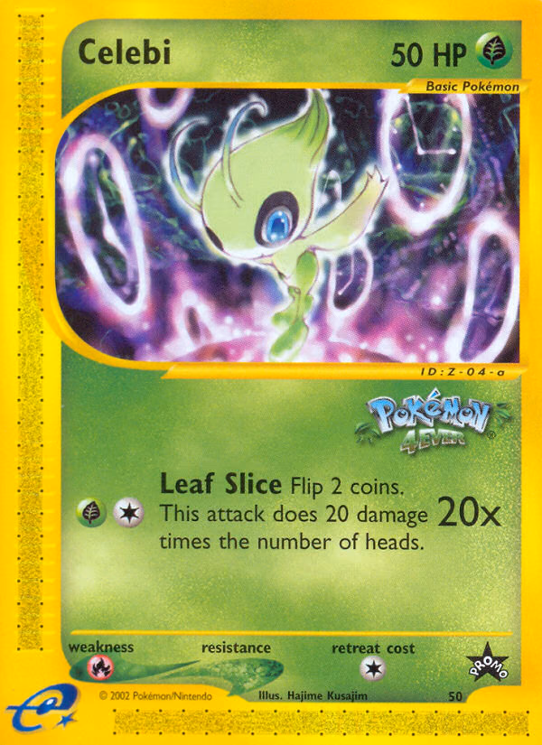 Celebi Pokemon card (50, Wizards Black Star Promos)