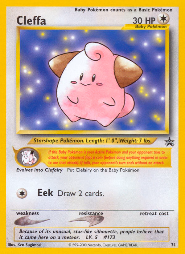 Cleffa Pokemon card (31, Wizards Black Star Promos)