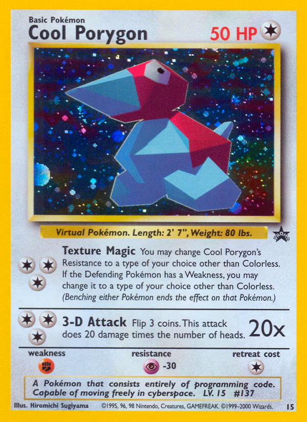 Cool Porygon Pokemon card (15, Wizards Black Star Promos)