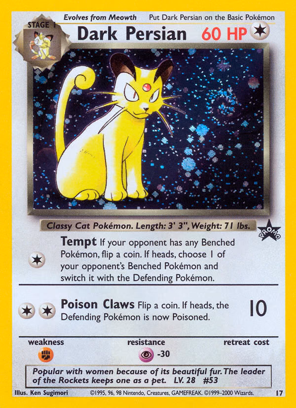 Dark Persian Pokemon card (17, Wizards Black Star Promos)
