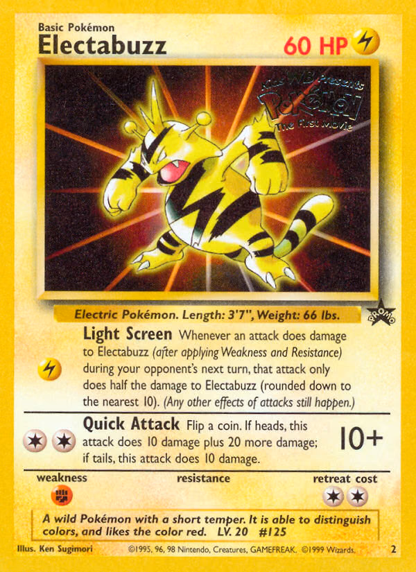 Electabuzz Pokemon card (2, Wizards Black Star Promos)