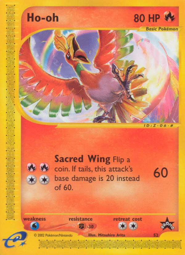 Ho-oh Pokemon card (52, Wizards Black Star Promos)