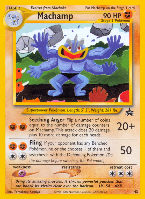 Machamp Pokemon card (43, Wizards Black Star Promos)