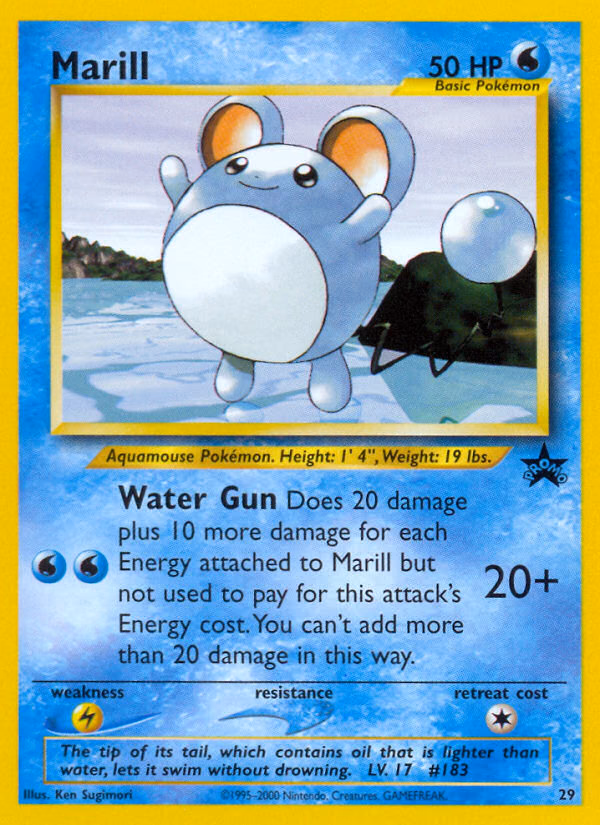 Marill Pokemon card (29, Wizards Black Star Promos)