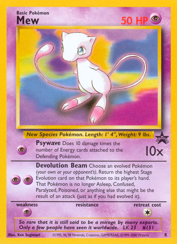 Mew Pokemon card (8, Wizards Black Star Promos)