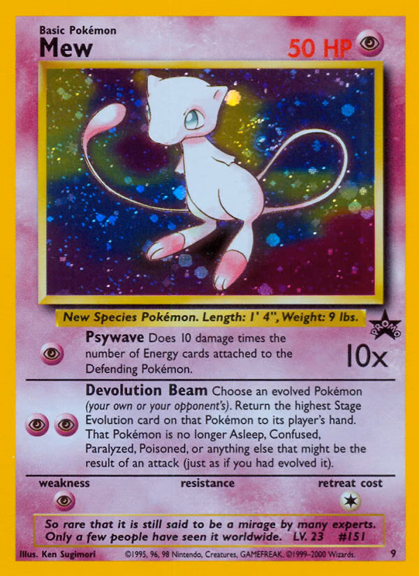 Mew Pokemon card (9, Wizards Black Star Promos)