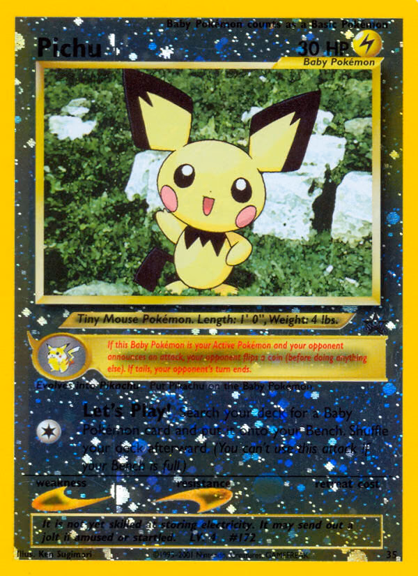 Pichu Pokemon card (35, Wizards Black Star Promos)