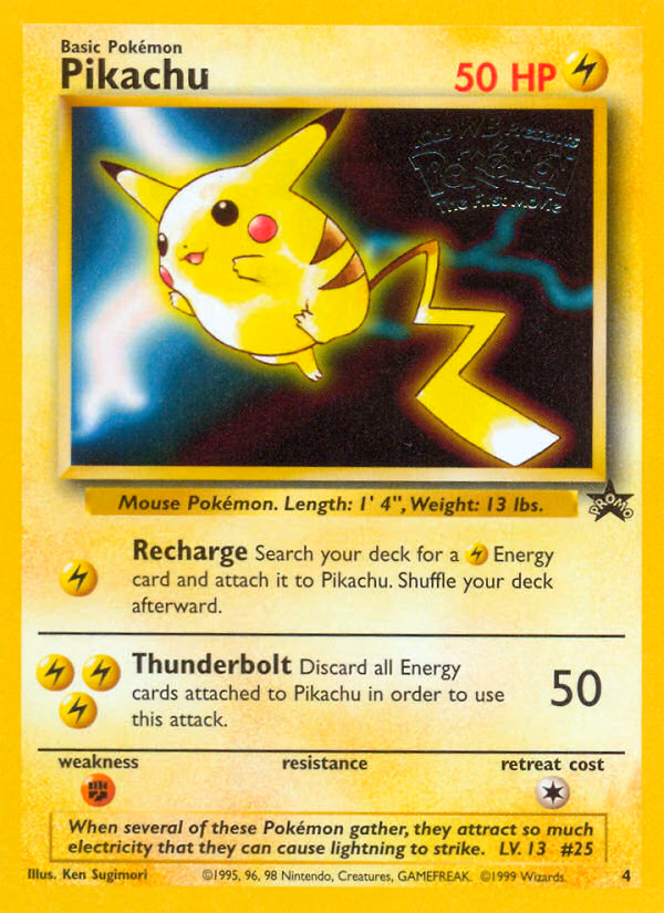 Pikachu Pokemon card (4, Wizards Black Star Promos)