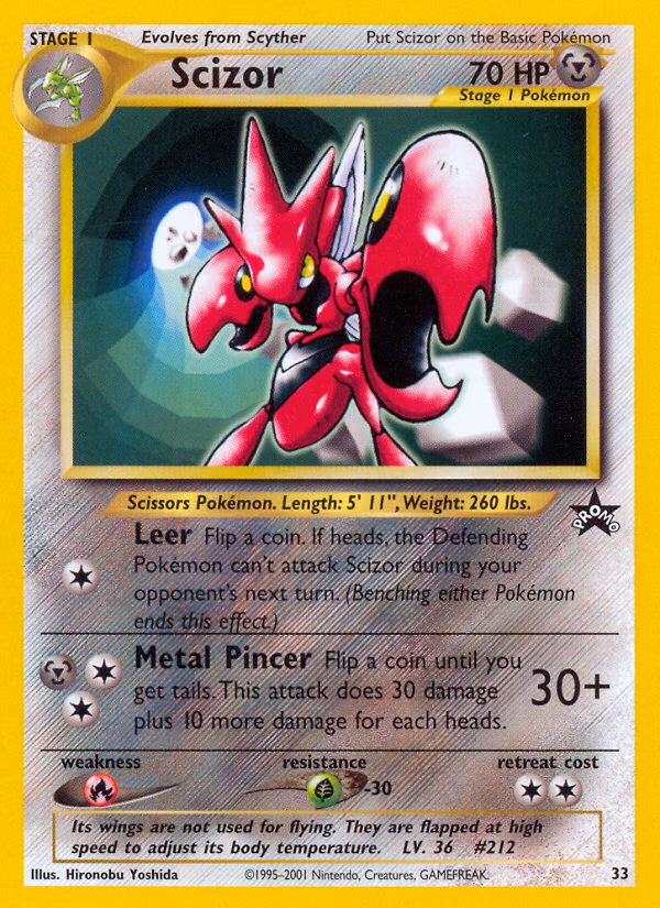 Scizor Pokemon card (33, Wizards Black Star Promos)