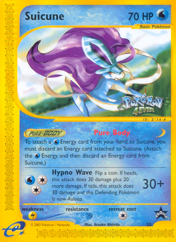 Suicune Pokemon card (53, Wizards Black Star Promos)