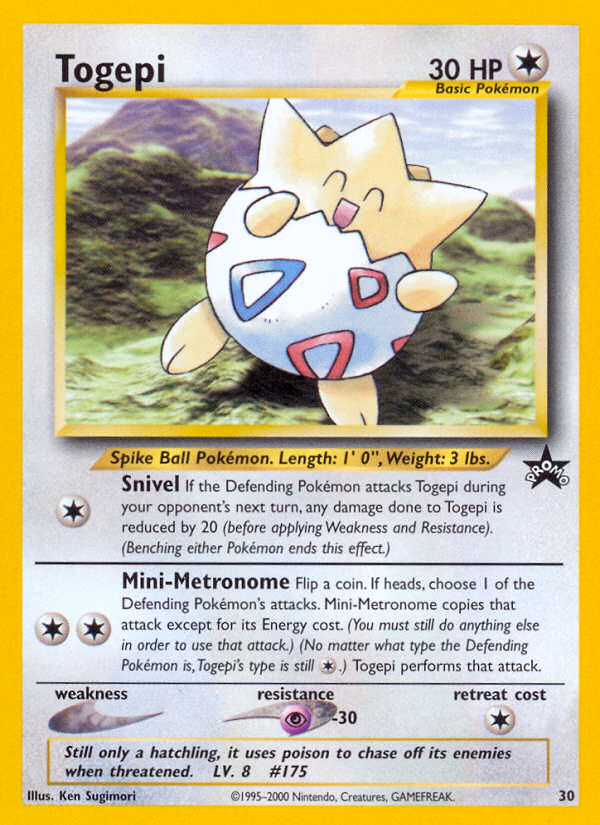 Togepi Pokemon card (30, Wizards Black Star Promos)