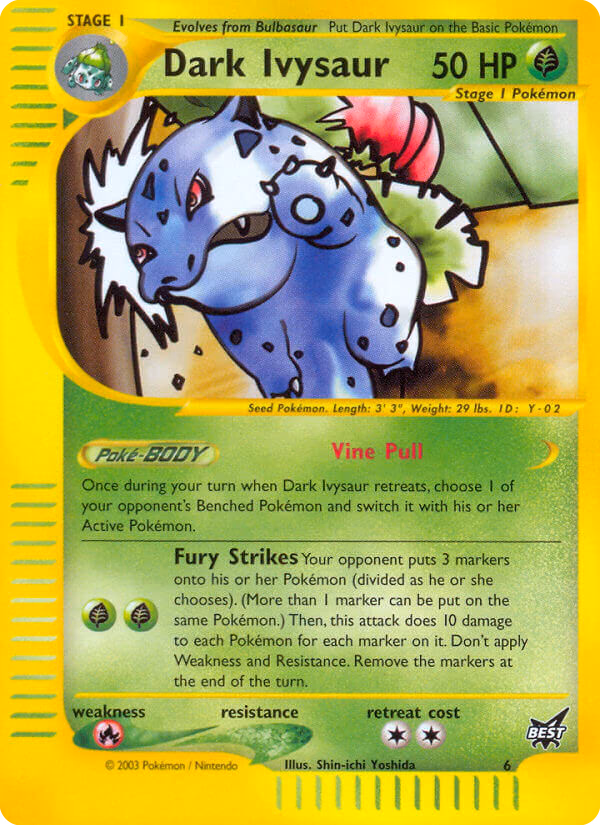 Dark Ivysaur Pokemon card (6, Best of Game)