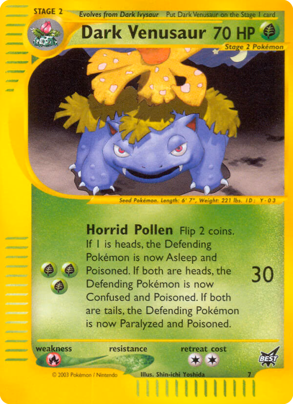 Dark Venusaur Pokemon card (7, Best of Game)