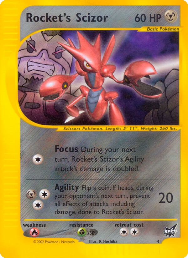 Rocket's Scizor Pokemon card (4, Best of Game)