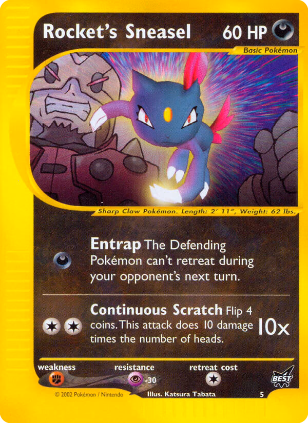 Rocket's Sneasel Pokemon card (5, Best of Game)