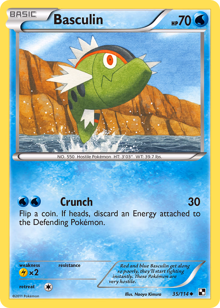 Basculin Pokemon card (35/114, Black & White)