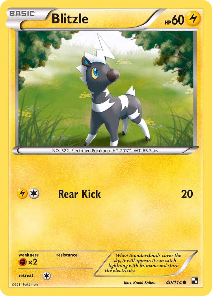 Blitzle Pokemon card (40/114, Black & White)