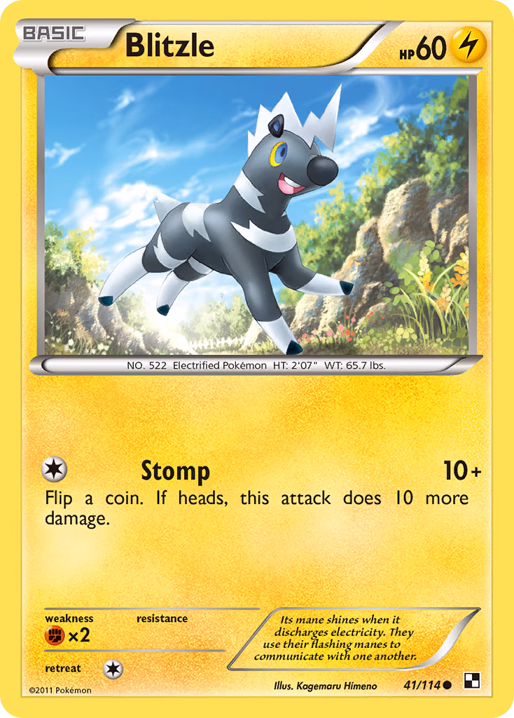 Blitzle Pokemon card (41/114, Black & White)