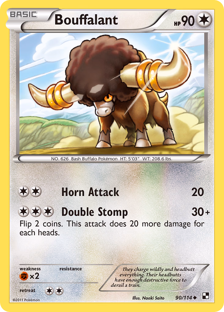 Bouffalant Pokemon card (90/114, Black & White)