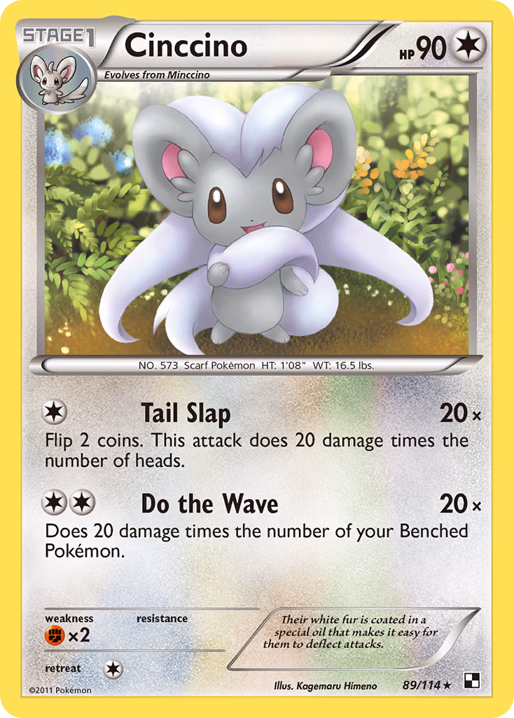 Cinccino Pokemon card (89/114, Black & White)