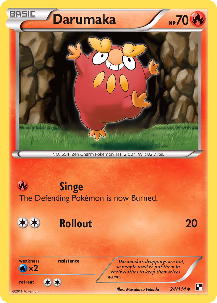 Darumaka Pokemon card (24/114, Black & White)