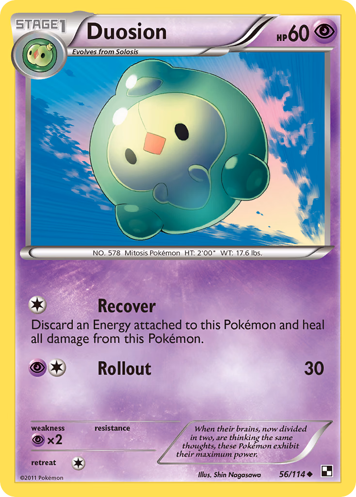 Duosion Pokemon card (56/114, Black & White)