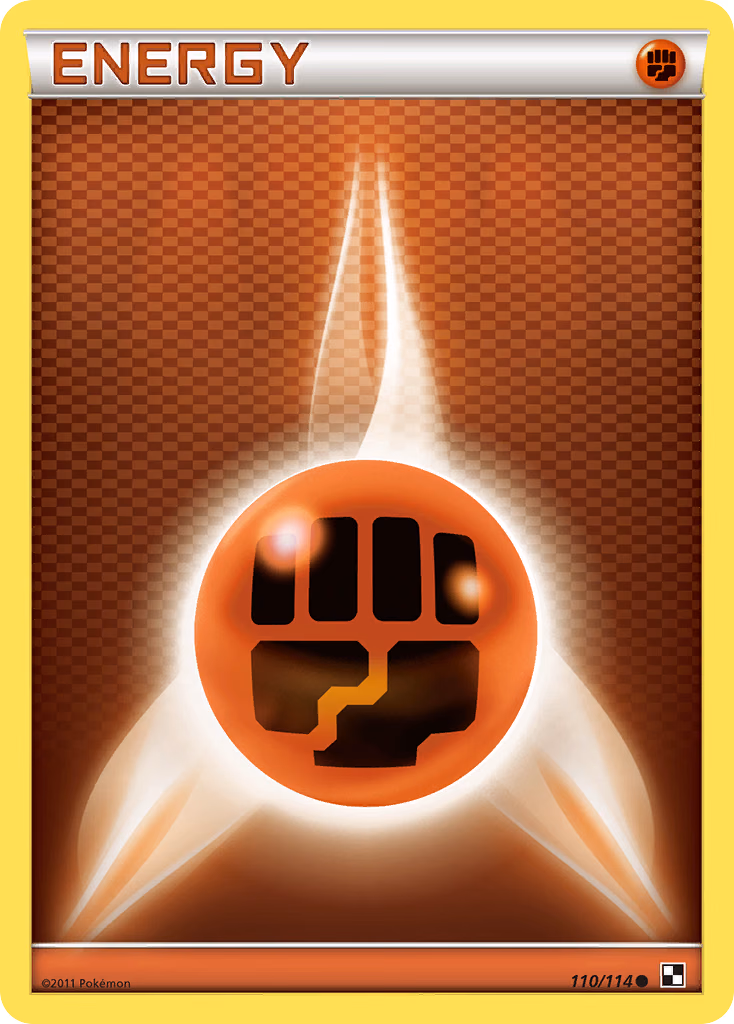 Fighting Energy Pokemon card (110/114, Black & White)