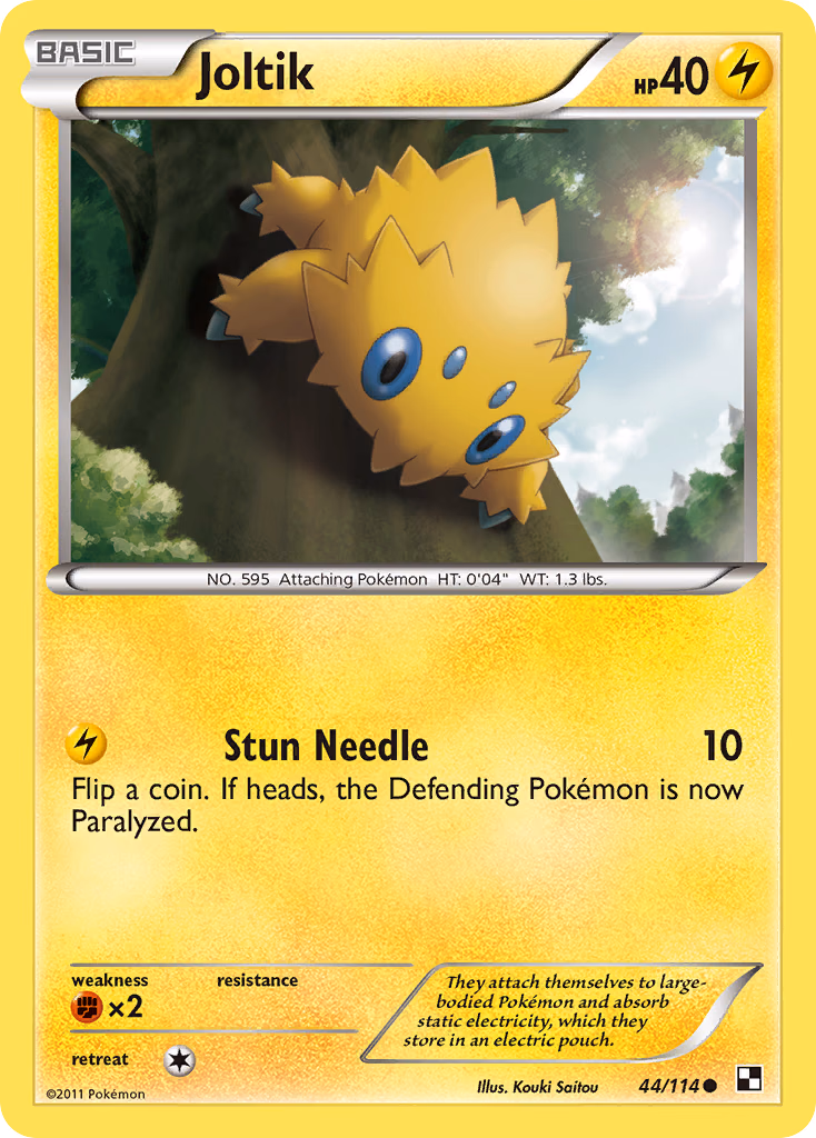 Joltik Pokemon card (44/114, Black & White)