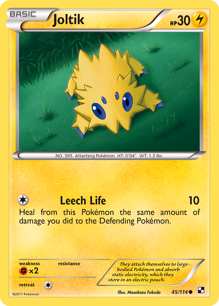 Joltik Pokemon card (45/114, Black & White)