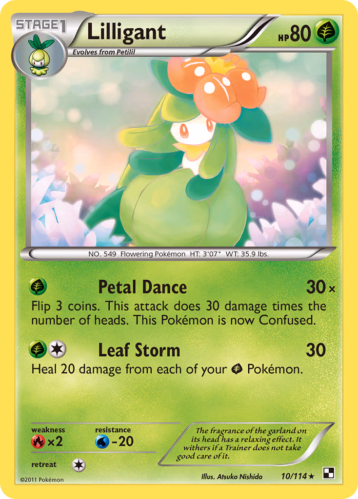 Lilligant Pokemon card (10/114, Black & White)